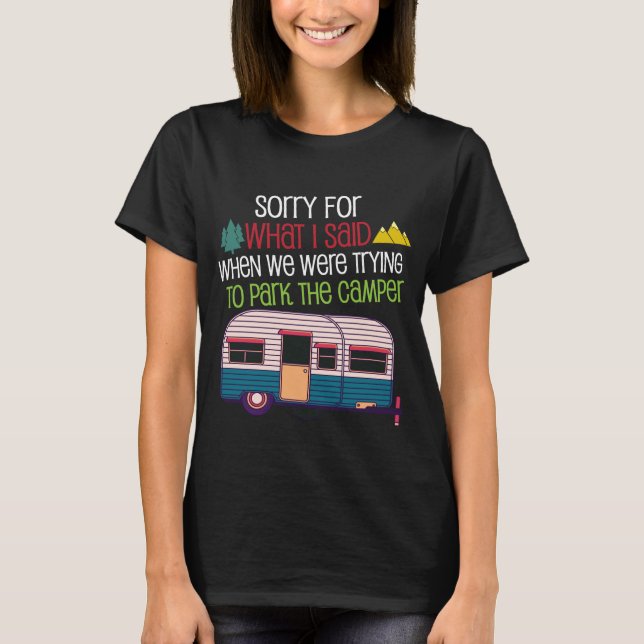 Regalo divertido de la camisa que acampa del viaje (Anverso)