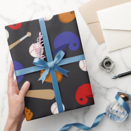 Regalo Divertido Papel de envoltura de patrones deportivo