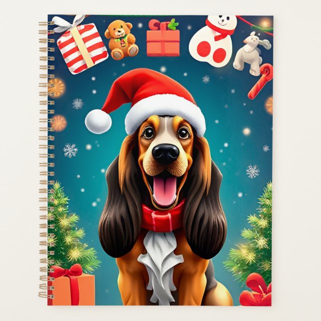 Regalo divertido planificador de Navidad de perro  (Anverso)