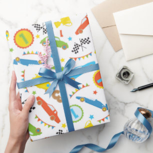 Regalo Divertido Race patrón de coche niños papel de en