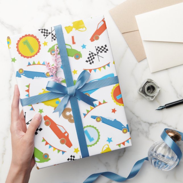 Regalo Divertido Race patrón de coche niños papel de envo (Regalar)