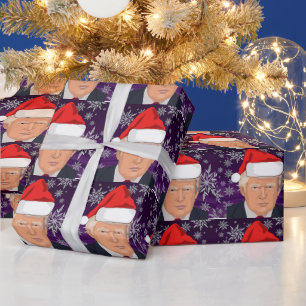 Regalo DONALD TRUMP SANTA HAT Papel de envolvimiento