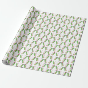 Regalo Dos guisantes en un papel de embalaje de la vaina