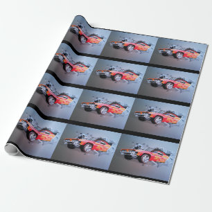 Regalo El coche se estrelló a través del papel de ajuste 