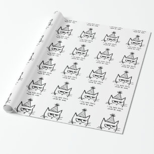 Regalo El gato odia los cumpleaños - papel de embalaje