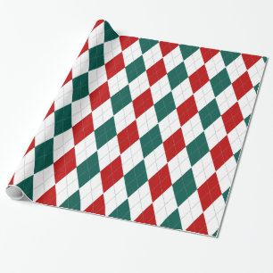 Regalo El navidad diseña el papel de embalaje verde rojo