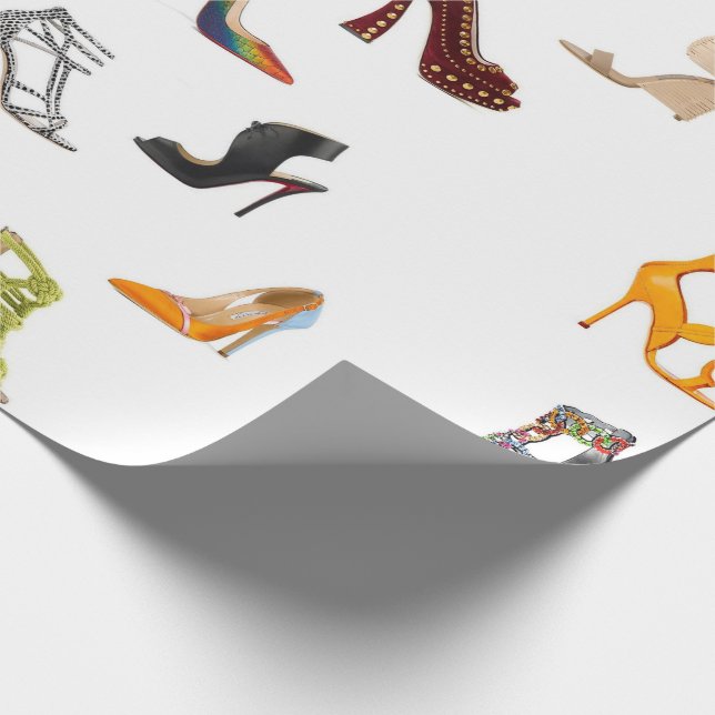 Regalo El negro de zapatos rojo bombea el papel de (Esquina)