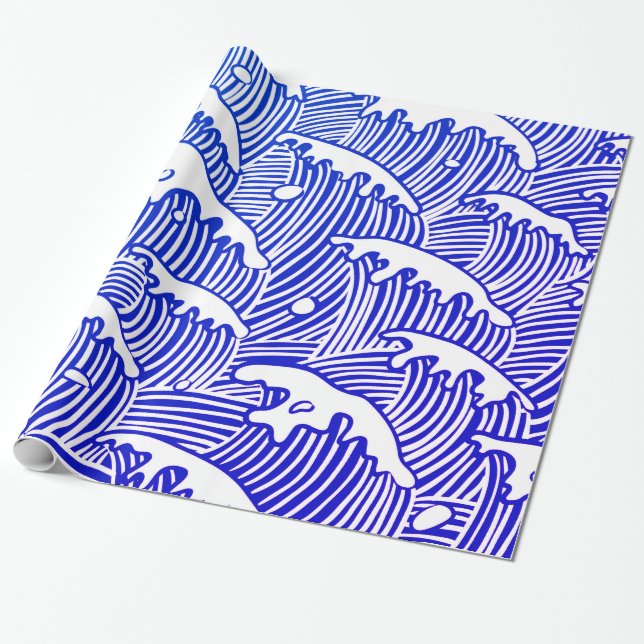 Regalo El papel de embalaje brillante, 30" x 6' JAPONÉS (Desenrollado)