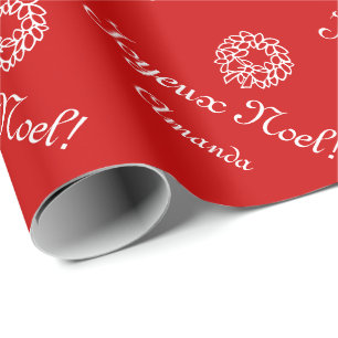 Regalo El papel de embalaje del navidad de Joyeux Noel el