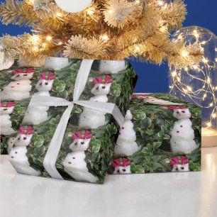 Regalo El papel de envolvimiento de Snowman más pequeño