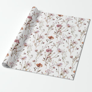 Regalo Elegante papel de envoltura de boda Boho flor silv