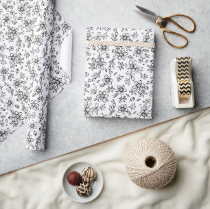 Regalo Elegante Papel de envolvimiento botánico floral