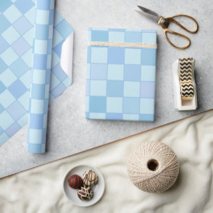 Regalo Elegante papel de envolvimiento de cuadros azules