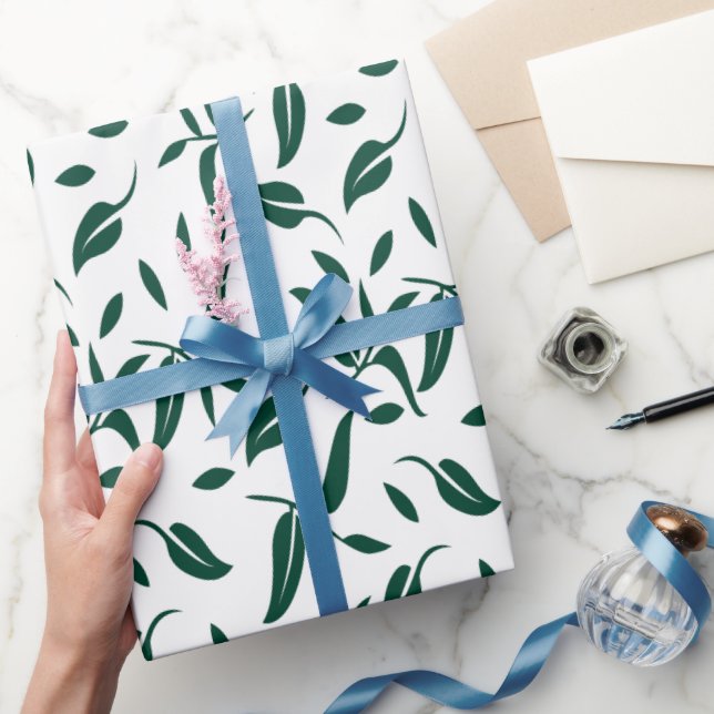Regalo Elegante Papel de envolvimiento de hojas verdes os (Regalar)