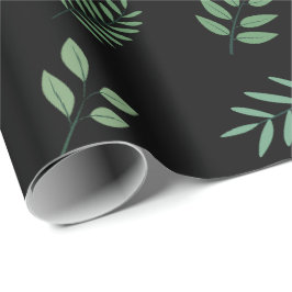 Regalo Elegante papel de envolvimiento de hojas verdes so