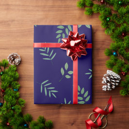 Regalo Elegante papel de envolvimiento de hojas verdes so