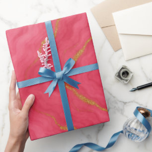 Regalo Elegante Papel de envolvimiento de mármol rojo y o
