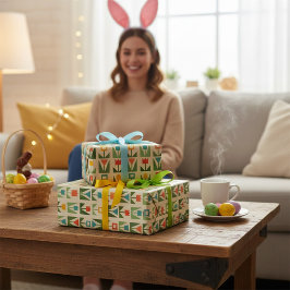 Regalo Elegante papel de envolvimiento de Pascua con prim