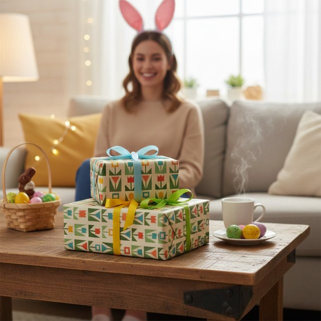 Regalo Elegante papel de envolvimiento de Pascua con prim (Subido por el creador)