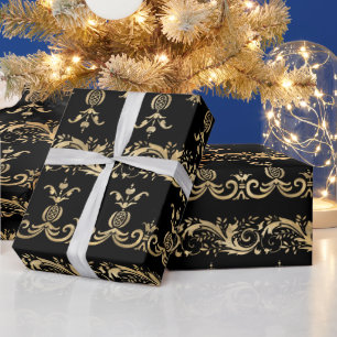 Regalo Elegante Papel de envolvimiento de pergamino dorad