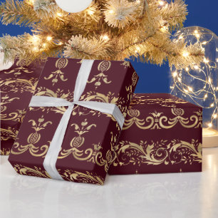 Regalo Elegante Papel de envolvimiento de pergamino dorad