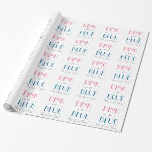 Regalo Elegante papel de envolvimiento rosa o azul revela