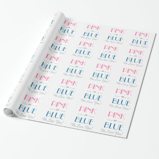 Regalo Elegante papel de envolvimiento rosa o azul revela
