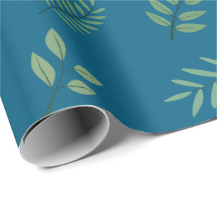 Regalo Elegante papel de relleno de hojas verdes sobre el