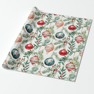 Regalo Elegantes adornos Vintage de Navidad Papel envuelt