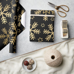 Regalo Elegantes copos de nieve de papel de aluminio negr