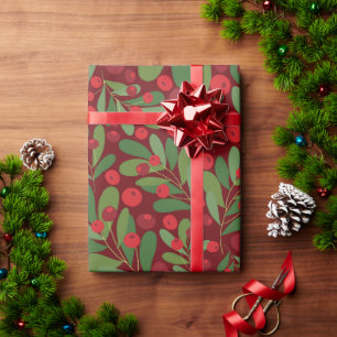 Regalo Elegantes Navidades Mistletoe Papel de envolvimien