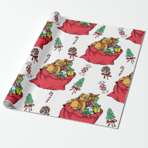 Regalo En papel de envolver sacos de Santa Claus