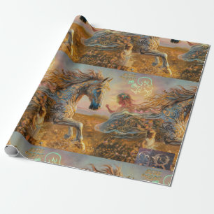 Regalo Encantador Papel de envolvimiento de caballos de p