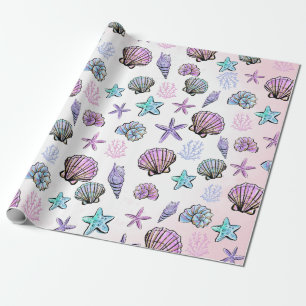 Regalo Encantador papel de envolvimiento de sirena bajo e