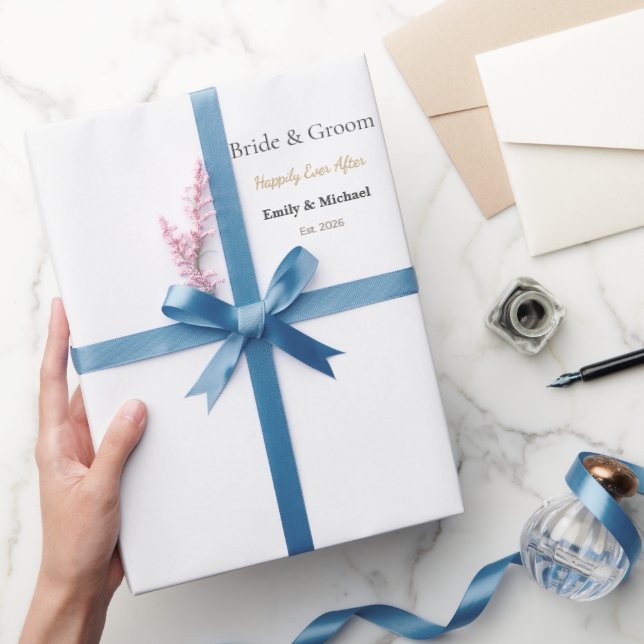 Regalo Envoltorio de Boda de Lujo | Papel Mate Personaliz (Regalar)