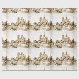 Regalo Envuelva el papel con "imagen de la catedral de