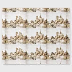 Regalo Envuelva el papel con "imagen de la catedral de
