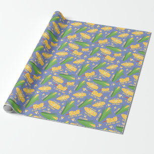 Regalo Es papel de relleno de maíz con azul celeste