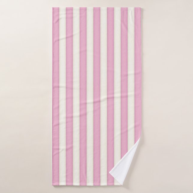 Regalo estilo cabaña de rayas victorianas rosadas  (Toalla de baño)