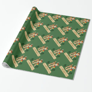 Regalo Estimado papel de embalaje con la nariz roja verde