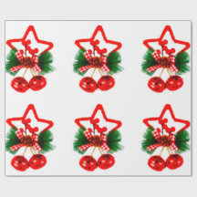 Estrella con papel de envolvimiento holly