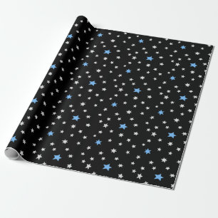 Regalo Estrellas azules y blancas sobre papel de envolvim