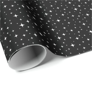 Regalo Estrellas blancas sobre papel de envoltura en el c
