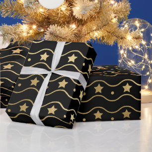 Regalo Estrellas y olas de Navidad elegantes de papel de