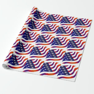 Regalo Estrellas y rayas Bandera estadounidense Papel de 