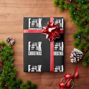 Regalo F Navidades Papel de envolvimiento negro