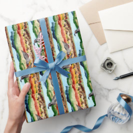 Regalo Familia Quail Peeps de papel para envolver al suro