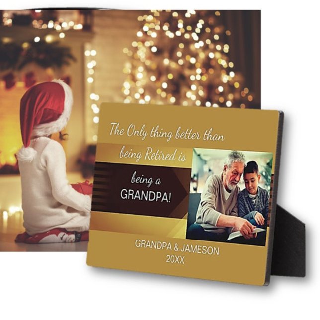 ¡Regalo favorito! Placa de foto de abuelo jubilado (Subido por el creador)