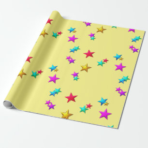 Regalo Felices Estrellas de Papel de Envoltura de Cumplea