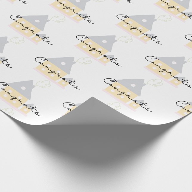 Regalo Felicidades Por Tu Nuevo Papel De Envoltura En Cas (Esquina)